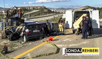 Kontrolden çıkan otomobil sondaj makinesine çarptı: 2 ölü